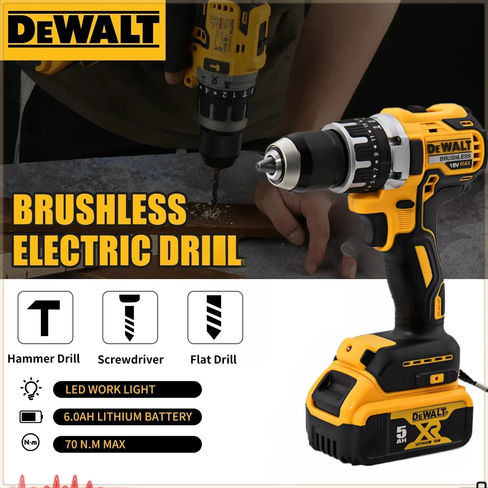 Lee más sobre el artículo Taladro Eléctrico de Impacto sin Escobillas Dewalt DCD796, Destornil