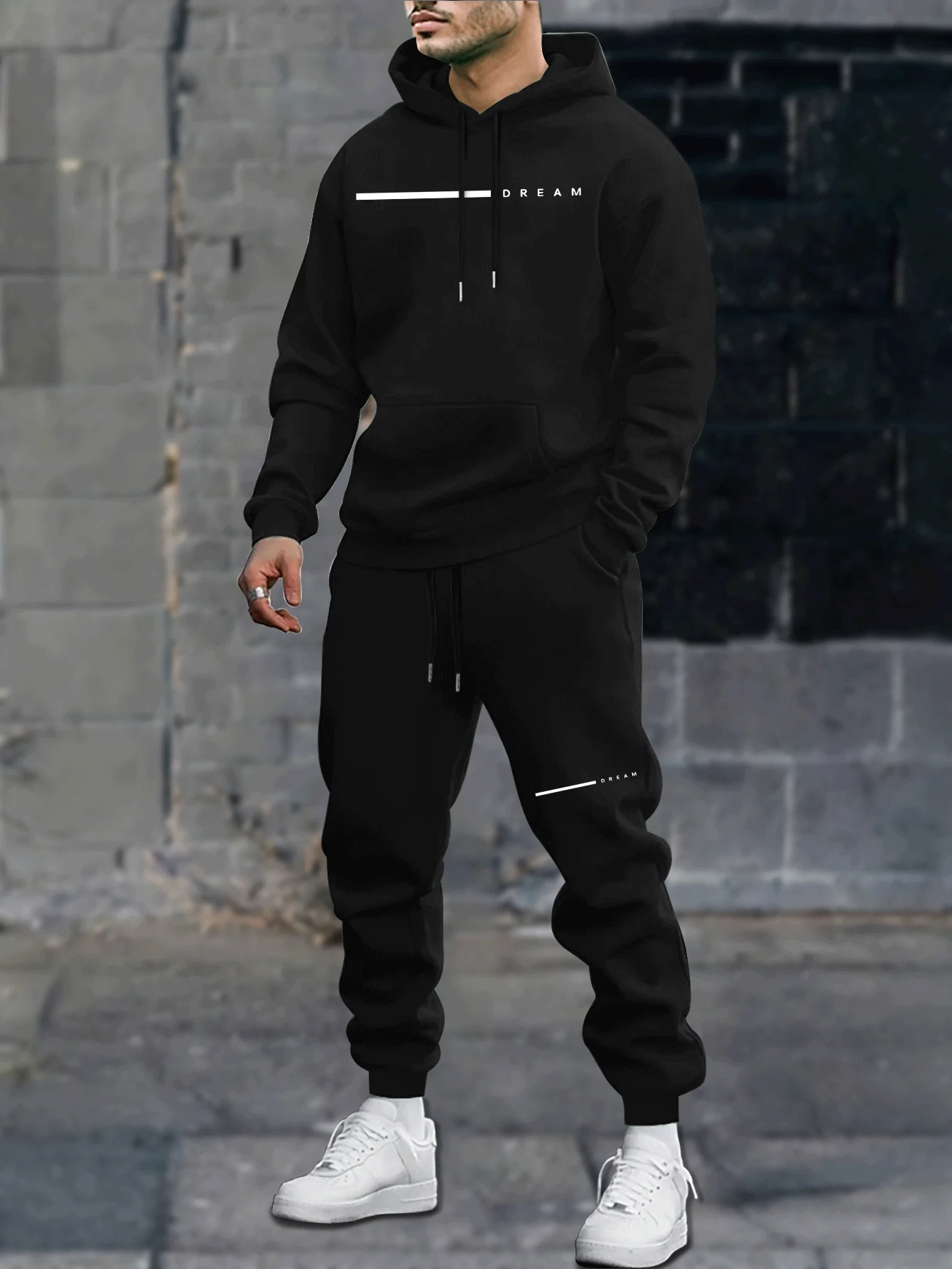 Lee más sobre el artículo Conjunto de Sudadera Holgada Informal para Hombre, Otoño-Invierno, S