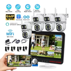 Lee más sobre el artículo Hongnaer 6MP 4CH 2 lentes vídeo IP LCD NVR vigilancia del hogar sist