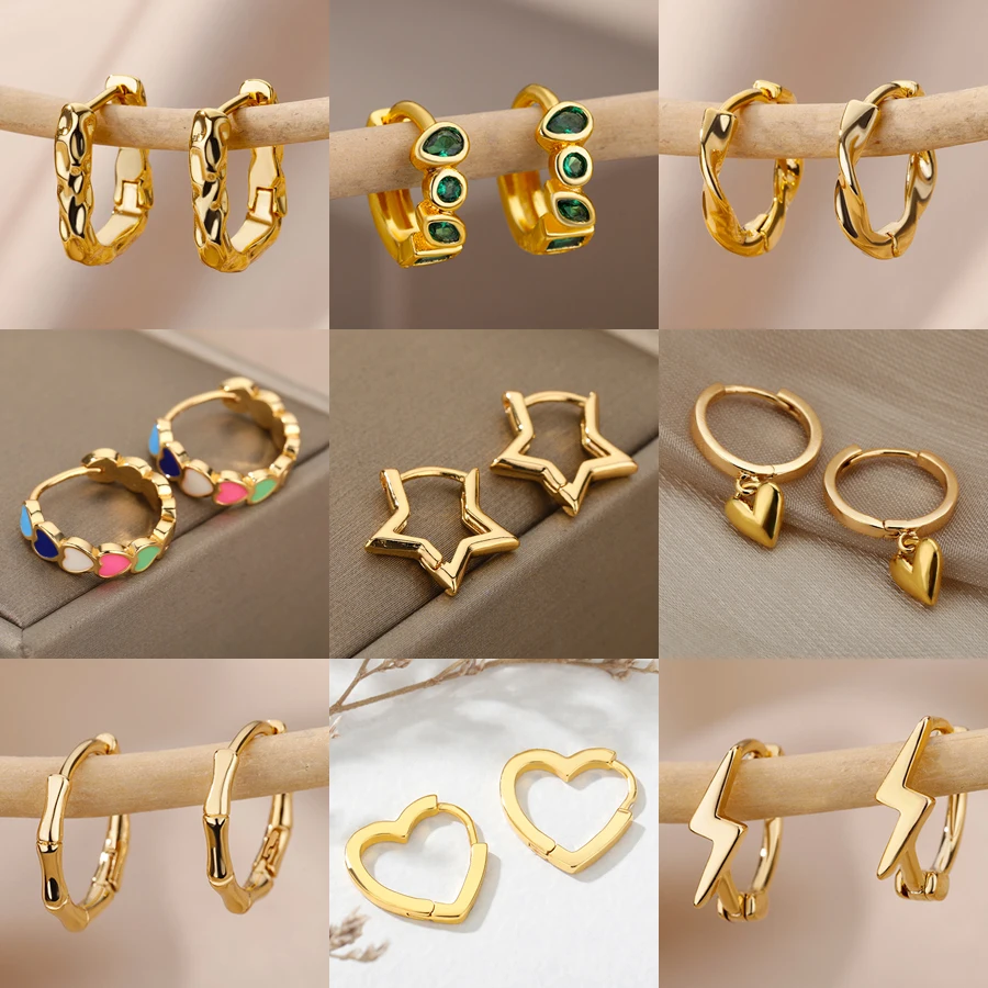 Lee más sobre el artículo Pendientes de estrella para mujer y niña, Piercing de aro minimalist