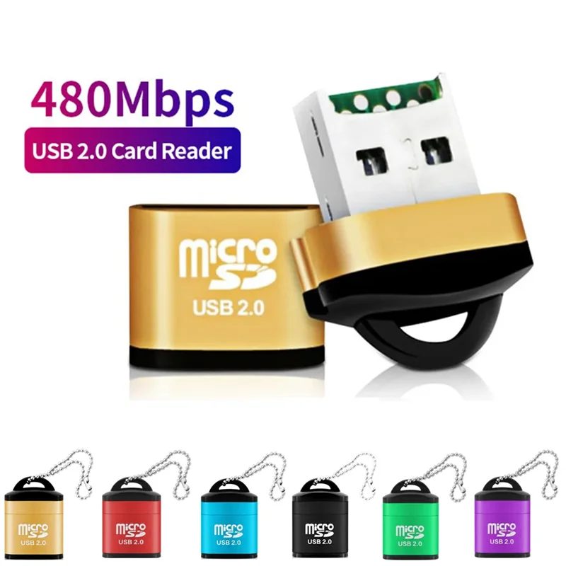Lee más sobre el artículo Mini lector de tarjetas de memoria USB Micro SD/TF, adaptador USB 2,