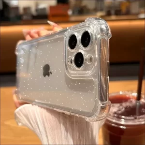 Lee más sobre el artículo Funda transparente con purpurina para iPhone 17 16 15 14 13 12 11 Pr