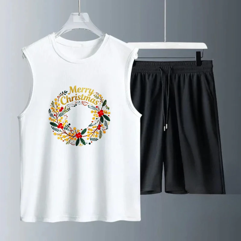 Lee más sobre el artículo Conjuntos de camiseta sin mangas para hombre, manga corta + Pantalon
