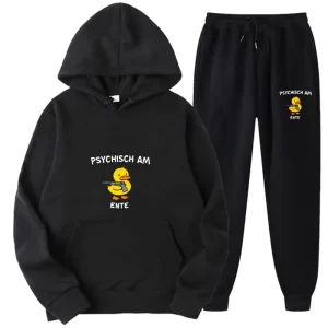 Lee más sobre el artículo Conjunto de sudadera con capucha con estampado de pato psicodélico n