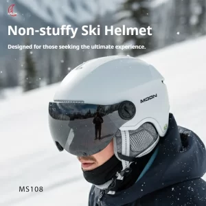 Lee más sobre el artículo MOON-Casco de esquí integrado para hombres y mujeres, gafas profesio