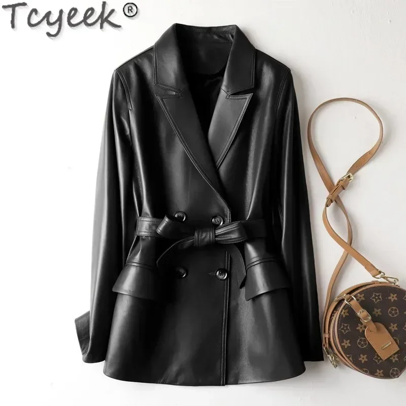 Lee más sobre el artículo Tcyeek, chaquetas De cuero genuino para mujer, abrigos De piel De ov