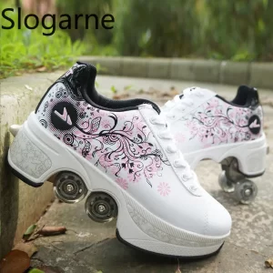 Lee más sobre el artículo Zapatos de patines de 4 ruedas para mujer, zapatillas deportivas inf