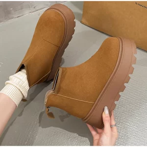 Lee más sobre el artículo Botines de felpa con plataforma elegante, nuevas botas de nieve grue