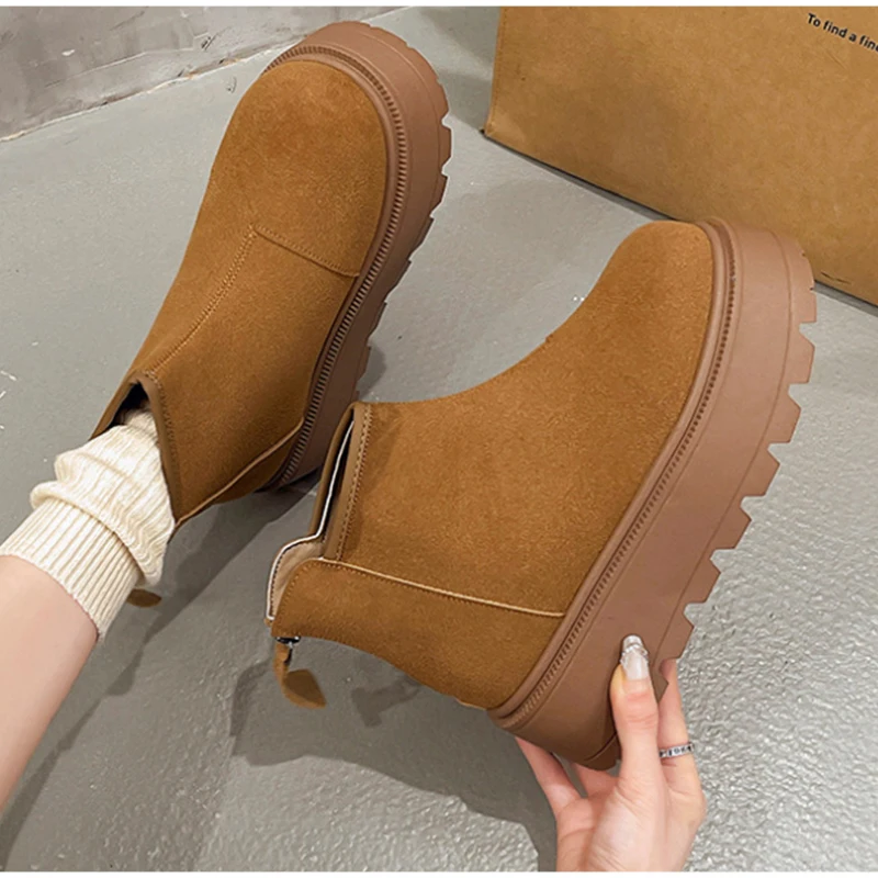 Lee más sobre el artículo Botines de felpa con plataforma elegante, nuevas botas de nieve grue