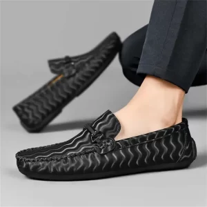 Lee más sobre el artículo Mocassini 44-45 botas rojas para hombre, zapatos tejidos Cool Han pa