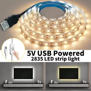 Lee más sobre el artículo Tira de luces LED de 5V 2835, cinta adhesiva cortable Flexible blanc
