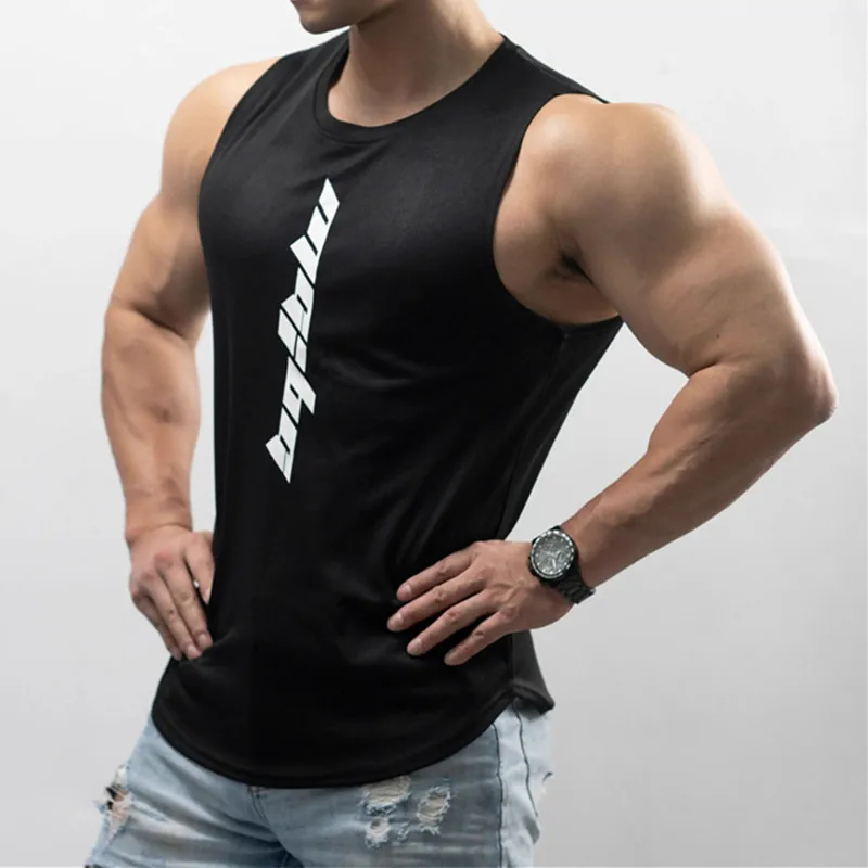Lee más sobre el artículo Camiseta sin mangas de secado rápido para hombre, ropa de Fitness, C