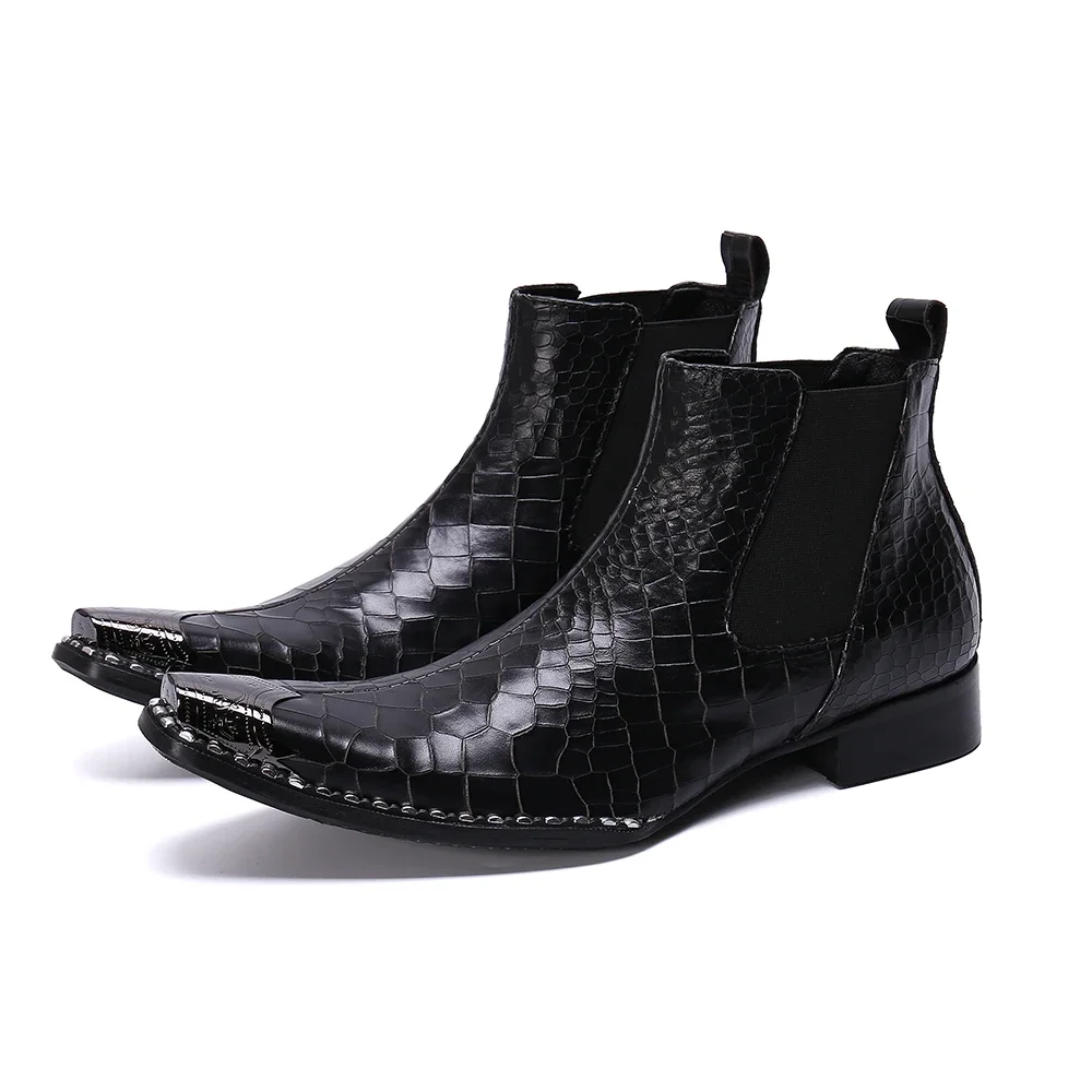 Lee más sobre el artículo Zapatos de negocios de estilo británico para hombre, botas cortas si