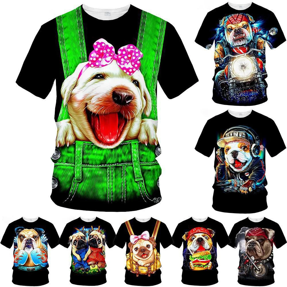 Lee más sobre el artículo Camiseta ajustada con estampado 3D de perro para hombre y mujer, rop
