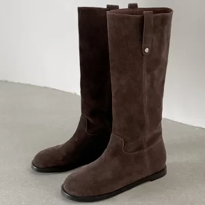 Lee más sobre el artículo Danxuefei, botas hasta la rodilla de otoño sin cordones con punta re