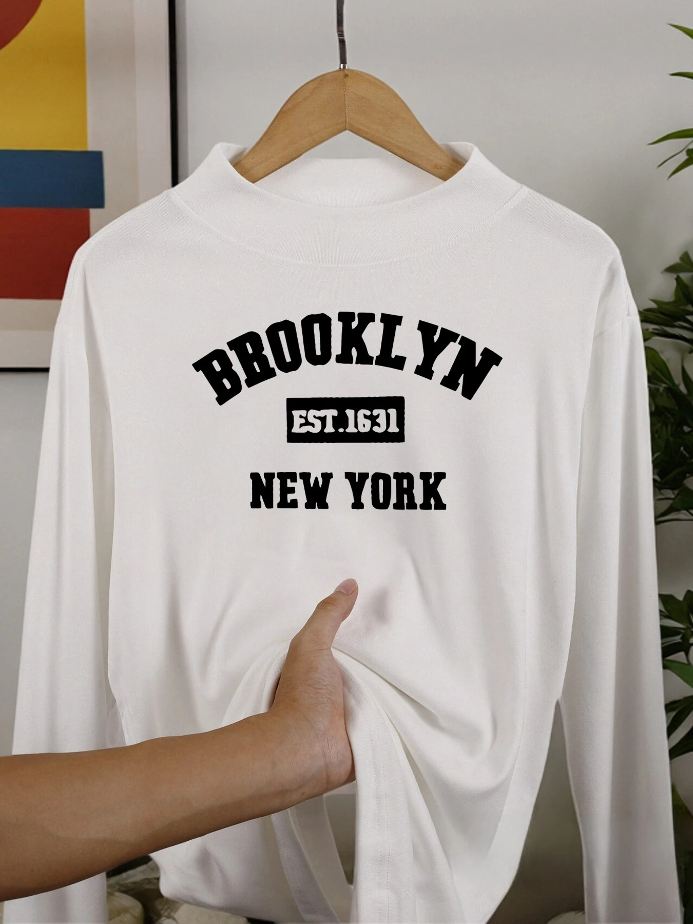 Lee más sobre el artículo Brooklun-Camiseta de manga larga con letras de Nueva York, Tops cáli
