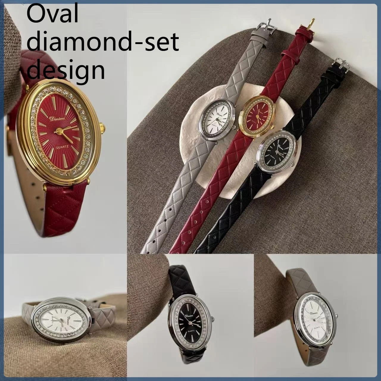 Lee más sobre el artículo 2025 Nuevo reloj de cuero a cuadros con diamantes de huevo de Paloma