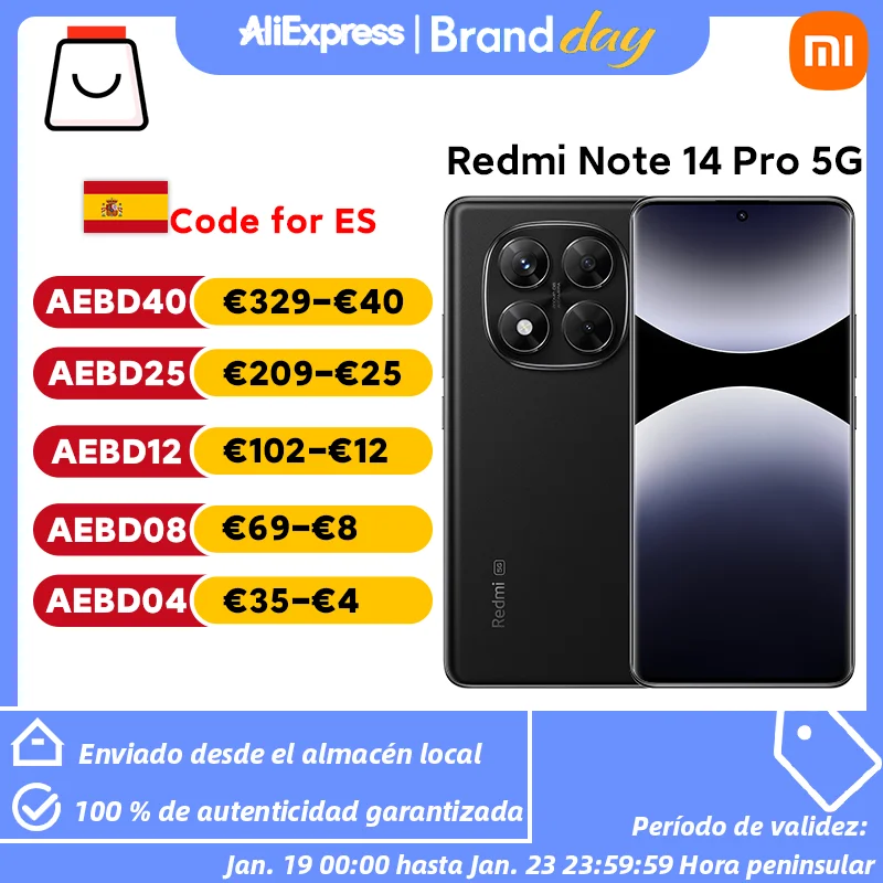 Lee más sobre el artículo Versión Global Xiaomi Redmi Note 14 Pro 5G Smartphone 200MP Cámara M