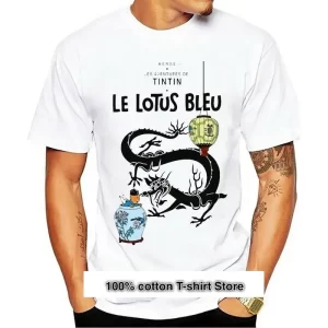Lee más sobre el artículo Camisa con gráfico de Loto Azul de Tintín Camiseta divertida de para