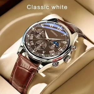 Lee más sobre el artículo Relojes de negocios de lujo para Hombre, correa de cuero de moda, es