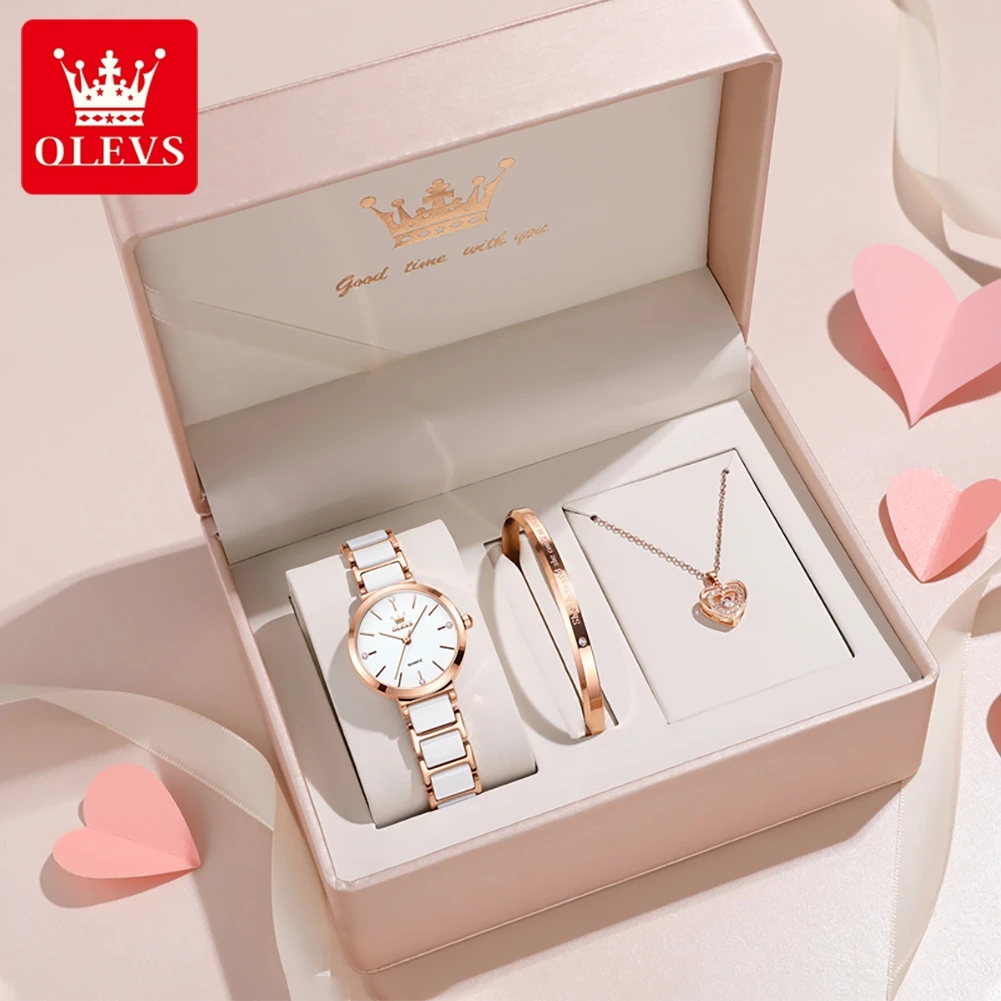 Lee más sobre el artículo OLEVS Reloj de mujer 5877 Reloj de cuarzo elegante de lujo resistent