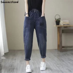 Lee más sobre el artículo Pantalones Vaqueros holgados de cintura alta con puños Vintage para