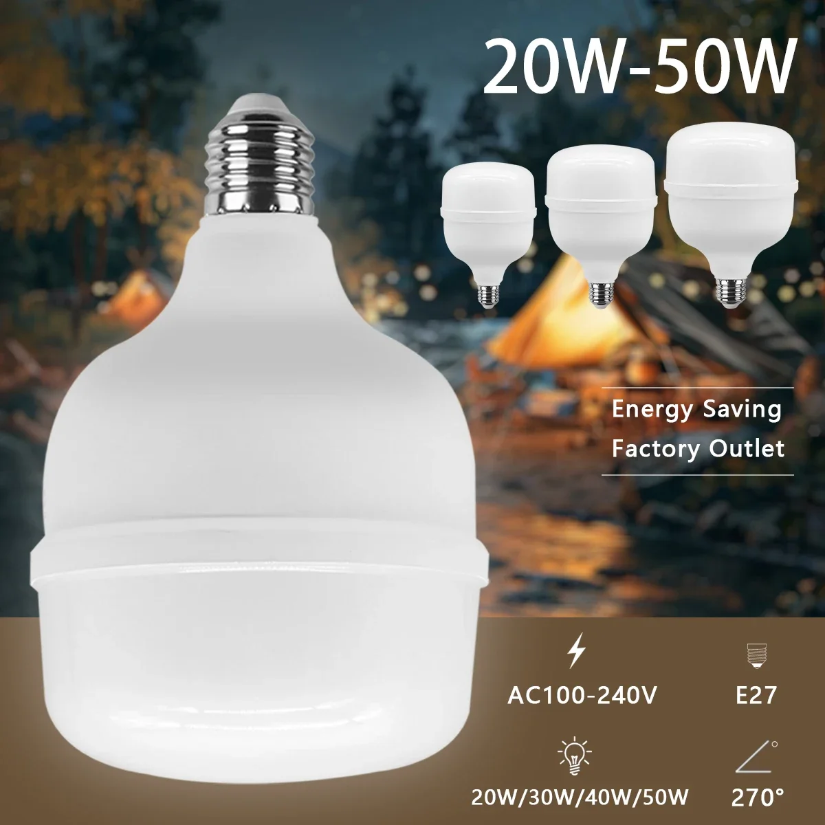 Lee más sobre el artículo 1-5 uds 50W 5000lm bombilla LED superbrillante AC 110V 220V E27 lámp