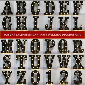 Lee más sobre el artículo Luz LED con letras de 21,8 cm, luz nocturna luminosa con letras y nú