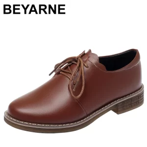 Lee más sobre el artículo Zapatos informales para mujer, punta redonda, Oxford, vestido de fie