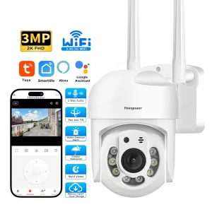 Lee más sobre el artículo Hongnaer 3MP impermeable inalámbrico Video vigilancia cámara IP PTZ