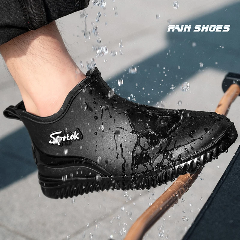 Lee más sobre el artículo Botas de lluvia cortas para adultos a la moda, zapatos tobilleros im