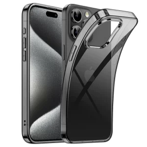 Lee más sobre el artículo Funda de TPU suave de silicona negra transparente para iPhone, carca