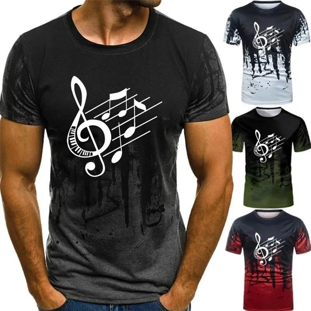Lee más sobre el artículo Camiseta con estampado 3D de notas musicales para hombre y mujer,cam