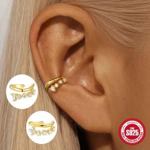 Lee más sobre el artículo ROXI-pendientes de Clip de doble capa de circón para mujer, de Plata