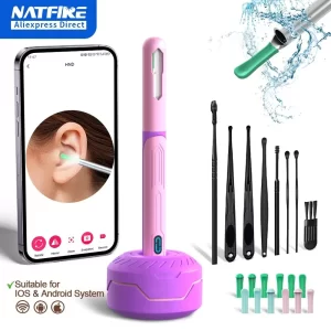 Lee más sobre el artículo Limpiador de oídos inalámbrico con cámara, 6 luces LED, lente de 3,6