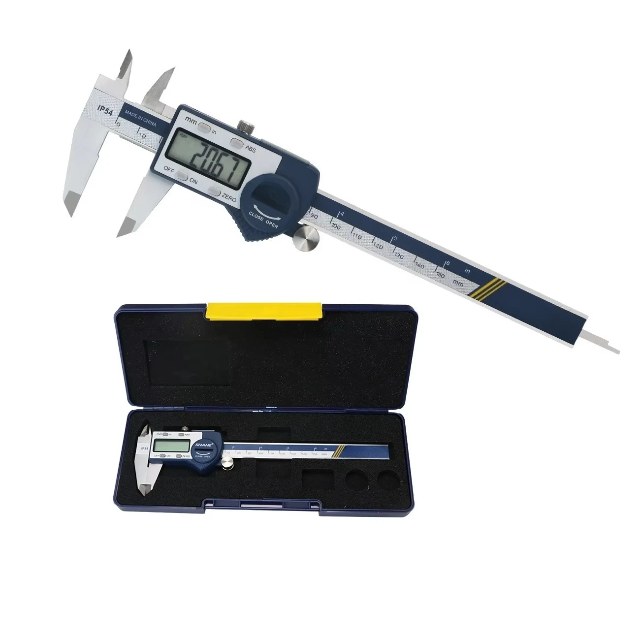 Lee más sobre el artículo Calibrador Vernier digital IP54 de 0-150 mm con pantalla LCD grande