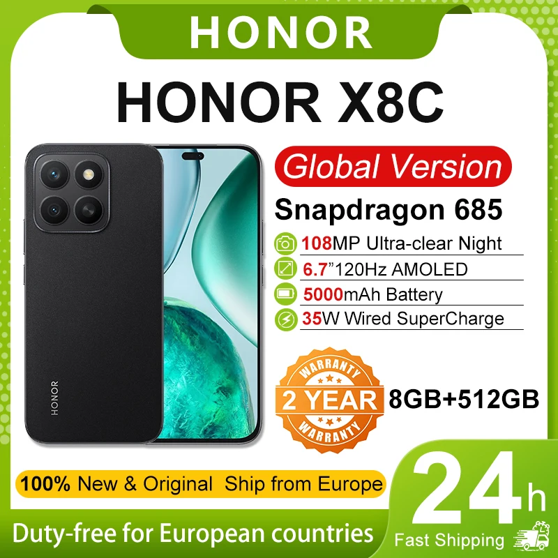Lee más sobre el artículo Honor X8c Smartphone 4G 6,7 »AMOLED 108MP y 50MP fotografía nocturn