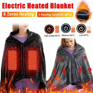 Lee más sobre el artículo Manta eléctrica cálida para invierno, chal con calefacción USB, mant