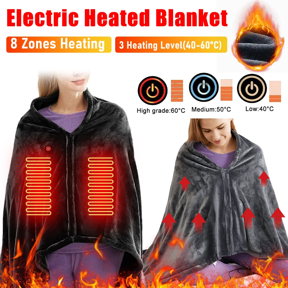 Lee más sobre el artículo Manta eléctrica cálida para invierno, chal con calefacción USB, mant