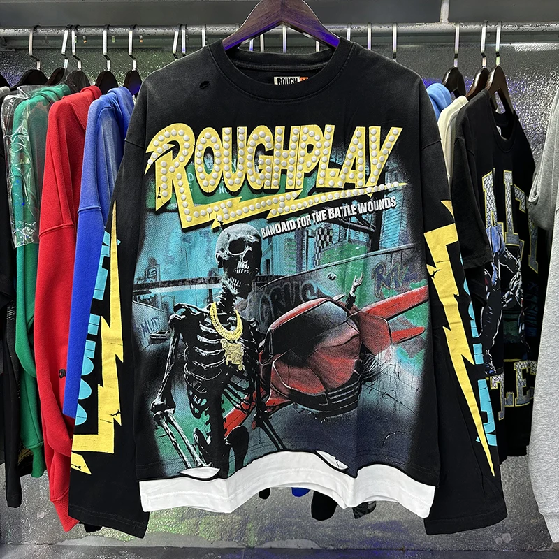 Lee más sobre el artículo Camiseta de manga larga Roughplay, Camiseta clásica Y2K con estampad
