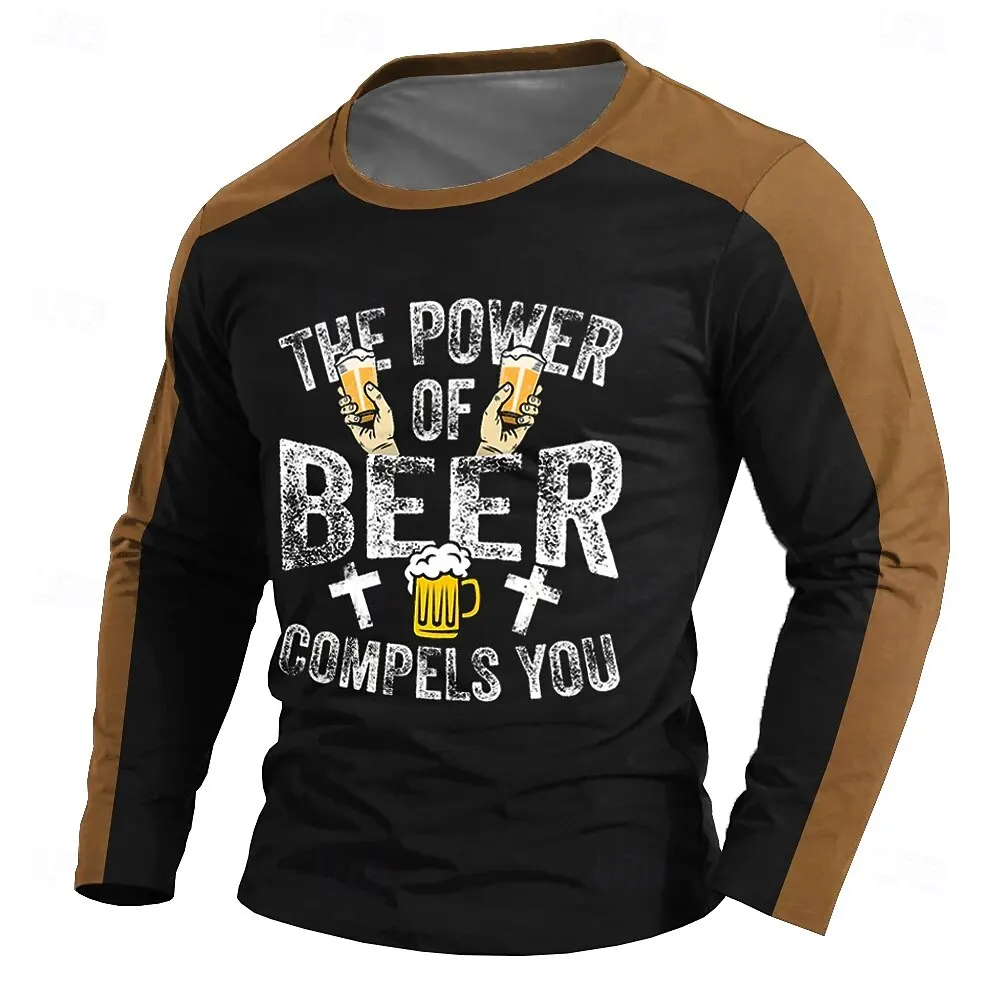 Lee más sobre el artículo Camiseta divertida con estampado de cerveza en 3D para hombre, camis