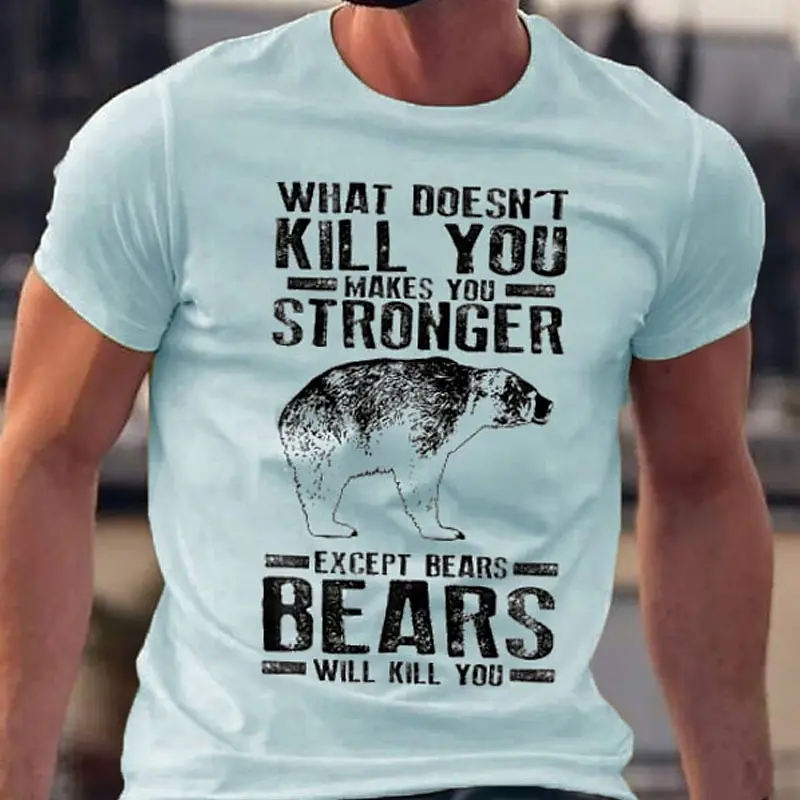 Lee más sobre el artículo Moda oso estampado gráfico camiseta oversize deportes Fitness manga