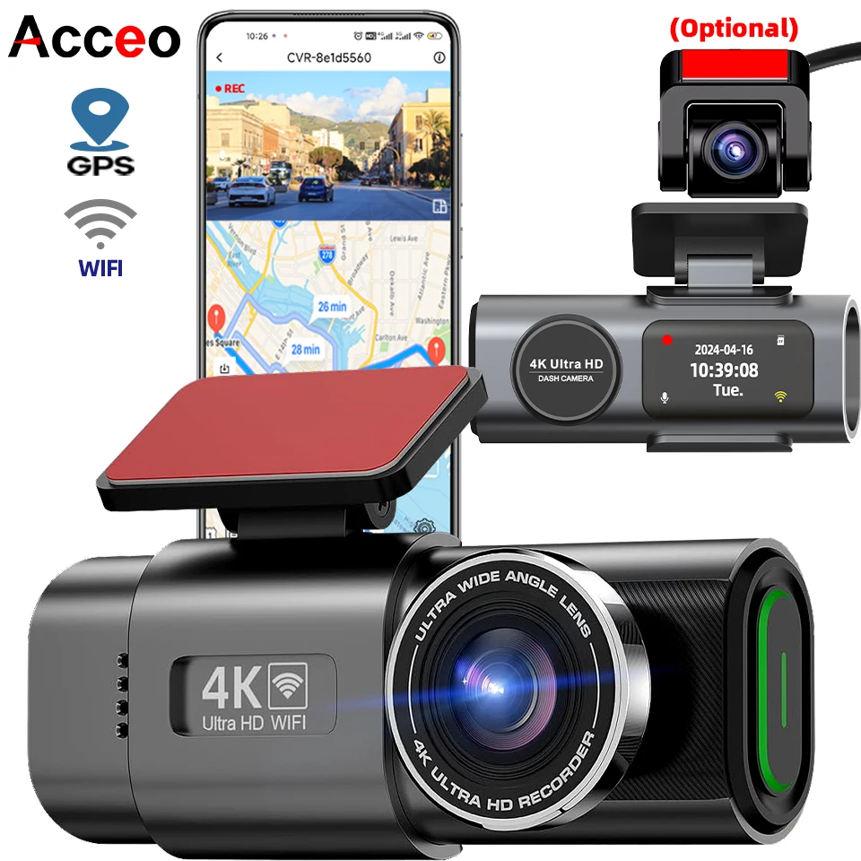 Lee más sobre el artículo Cámara de salpicadero 4K UHD grabación cámara de coche DVR visión no