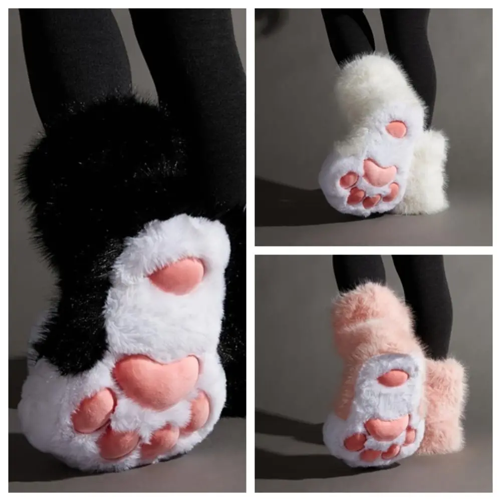 Lee más sobre el artículo Zapatos de casa de invierno, zapatillas con forma de pata de gato de