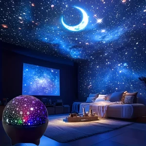 Lee más sobre el artículo Luces LED de noche, proyector de cielo estrellado y Luna, enchufe US