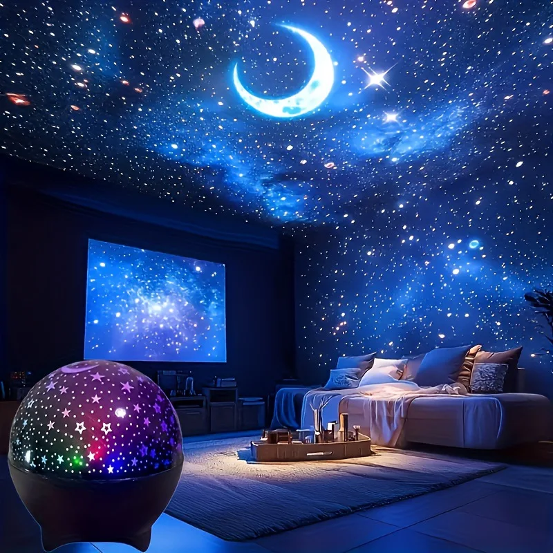 Lee más sobre el artículo Luces LED de noche, proyector de cielo estrellado y Luna, enchufe US