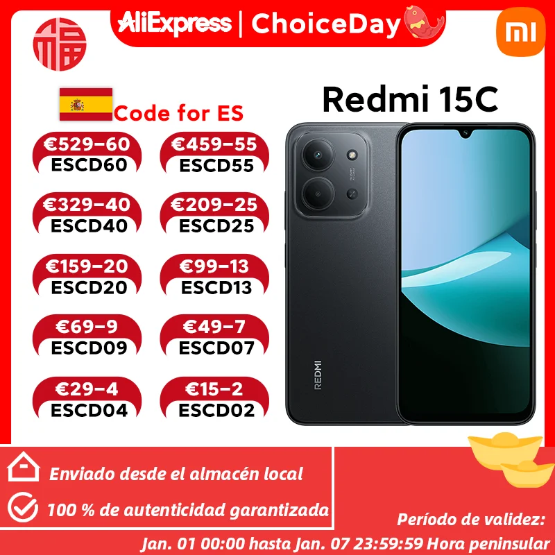 Lee más sobre el artículo Versión global Xiaomi Redmi 15C Smartphone 6000 mAh (típica) Batería
