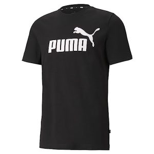 Puma Ess Logo Tee Camiseta de Deporte, Black, L Hombre