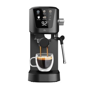 Cecotec Cafetera Express para Espresso y Cappuccino Power Espresso 20 Touch. 1350W, 20 Bares, Pantalla Táctil, Vaporizador, Depósito Agua 1L, Thermoblock, Calientatazas, Bandeja Goteo, Accesorios