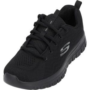 Skechers Graceful Get Connected Regular, Zapatillas Mujer, Black Mesh Trim, 38 EU